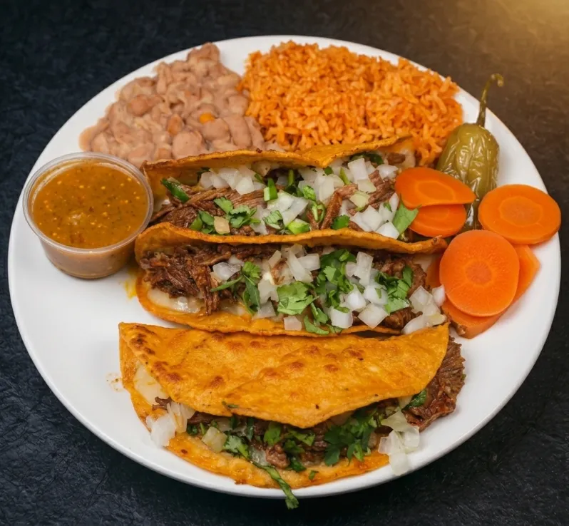 🌮 (3) Birria Tacos Combo Plate