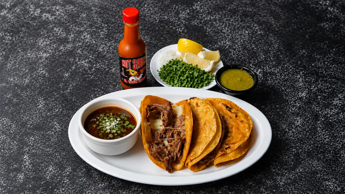 3 Quesabirria Tacos W/Consome