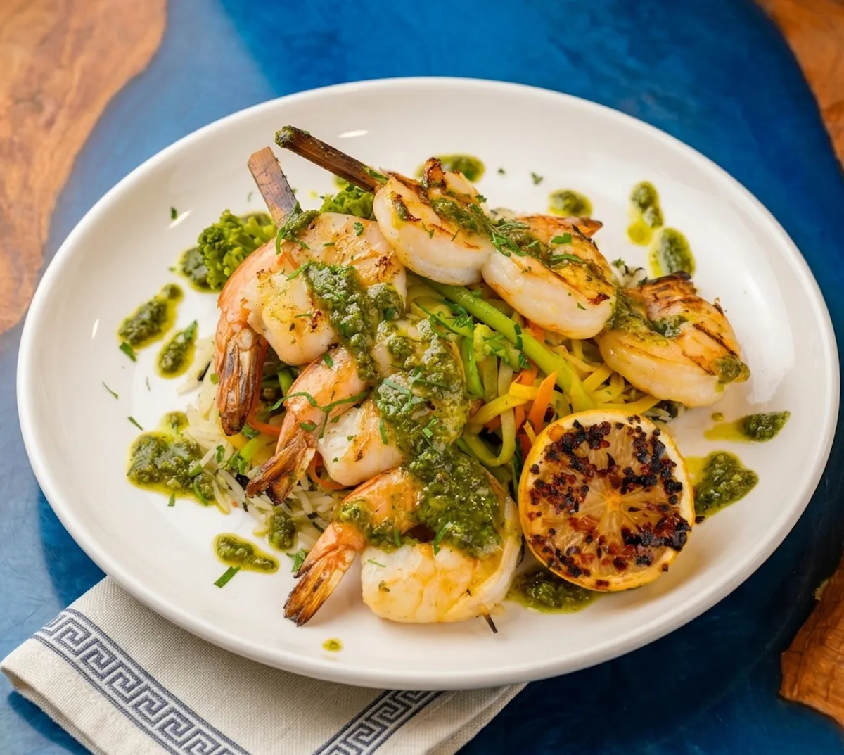 Char-Grilled U-12 White Prawns